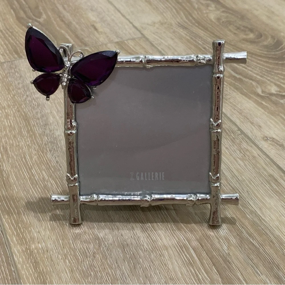 NEW - Silver & Purple Butterfly Frame by Z Gallerie